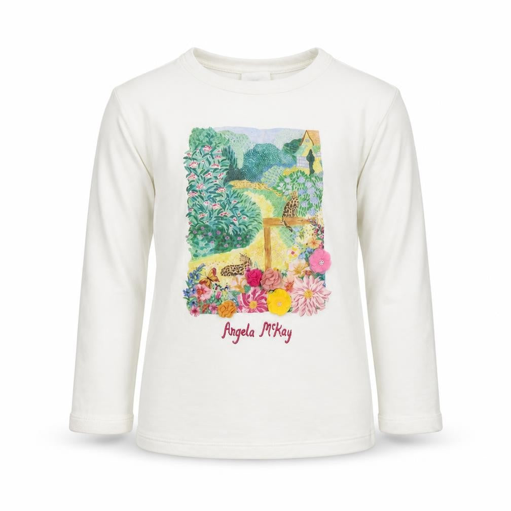 H&M Girls Ivory  Cotton Pullover Sweatshirt Size 3-4 Years  Pullover