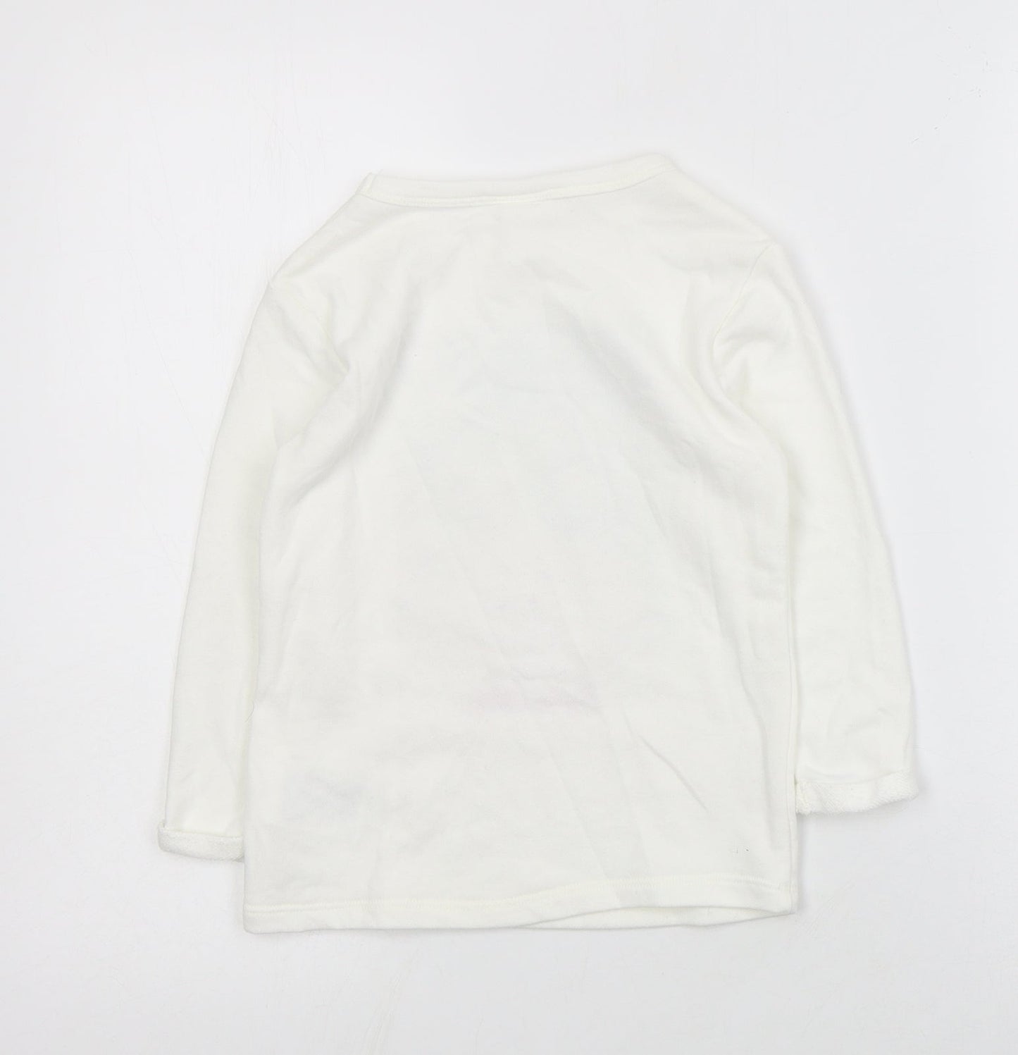 H&M Girls Ivory  Cotton Pullover Sweatshirt Size 3-4 Years  Pullover