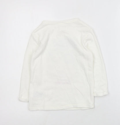 H&M Girls Ivory  Cotton Pullover Sweatshirt Size 3-4 Years  Pullover