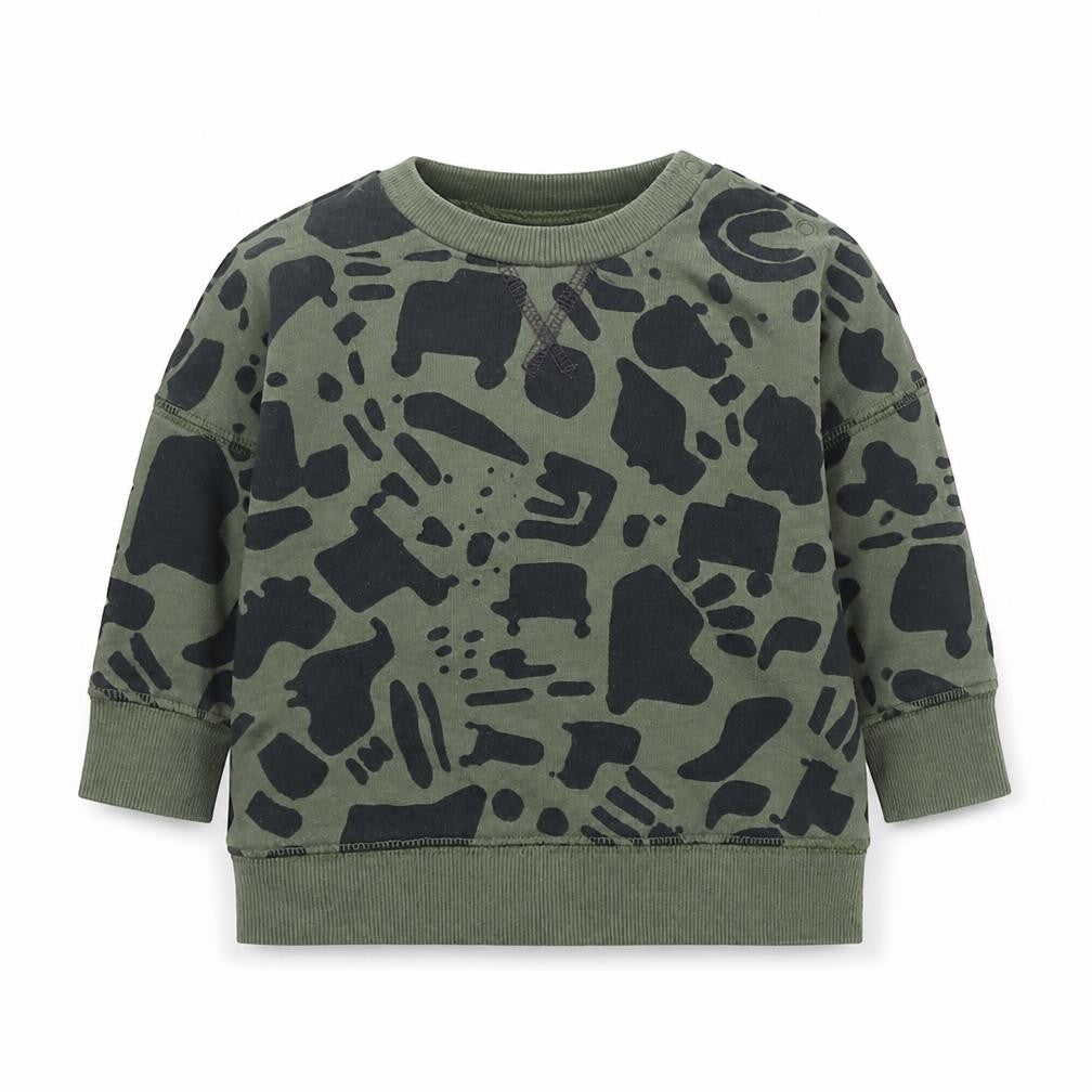 NEXT Baby Green Geometric Cotton Pullover Jumper Size 6-9 Months  Snap