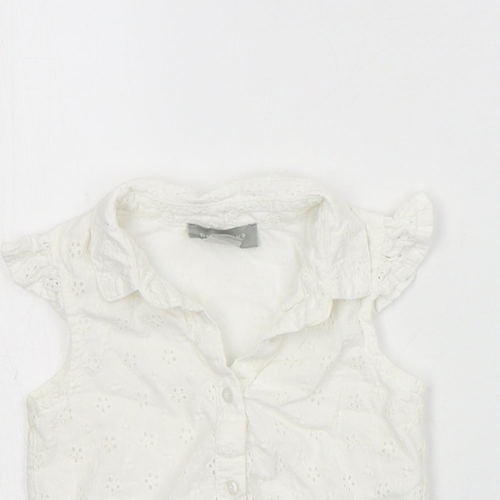 Primark Baby White  Cotton Basic Button-Up Size 12-18 Months Collared Button