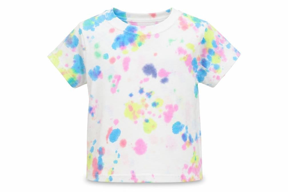 Hanes Girls Multicoloured  Cotton Basic T-Shirt Size XS Crew Neck Pullover - Tie-dye