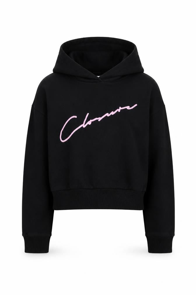 Closure Girls Black  Cotton Pullover Hoodie Size 8 Years  Pullover - Cropped