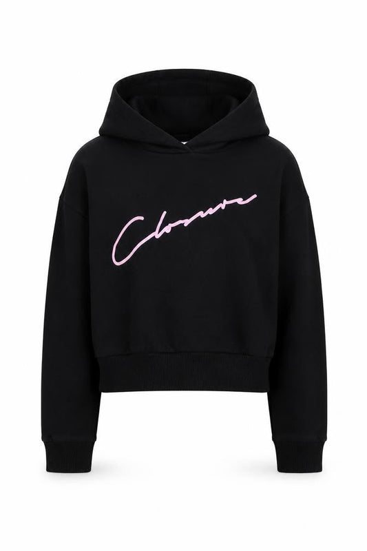Closure Girls Black  Cotton Pullover Hoodie Size 8 Years  Pullover - Cropped