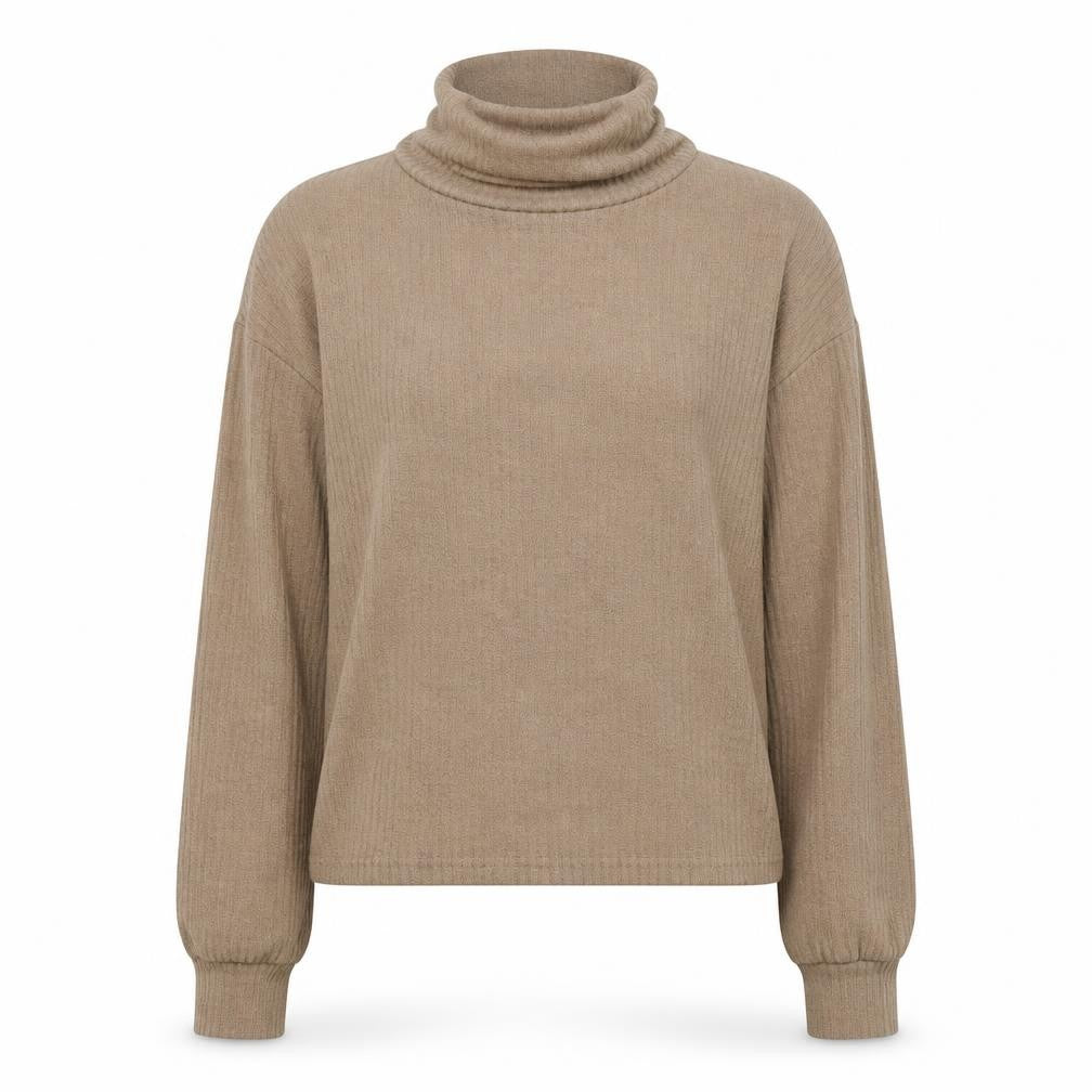SheIn Womens Brown Roll Neck  Polyester Pullover Jumper Size L