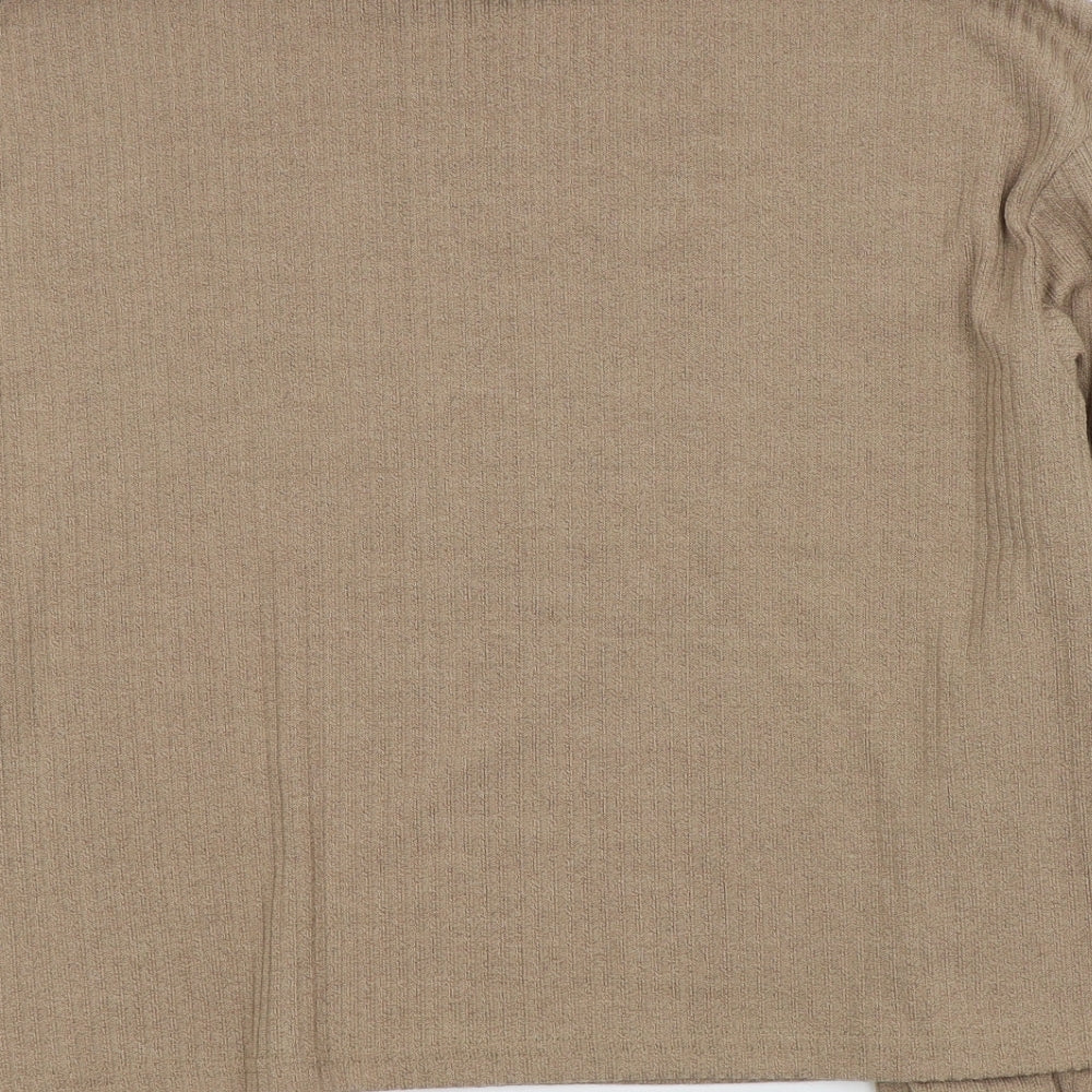 SheIn Womens Brown Roll Neck  Polyester Pullover Jumper Size L
