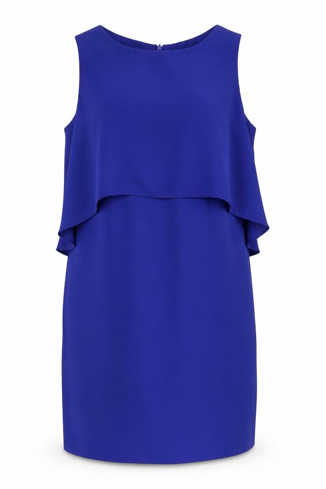 New Look Womens Blue  Polyester Sheath  Size 12  Scoop Neck Zip