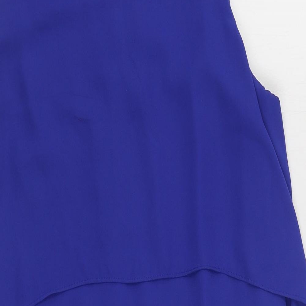 New Look Womens Blue  Polyester Sheath  Size 12  Scoop Neck Zip