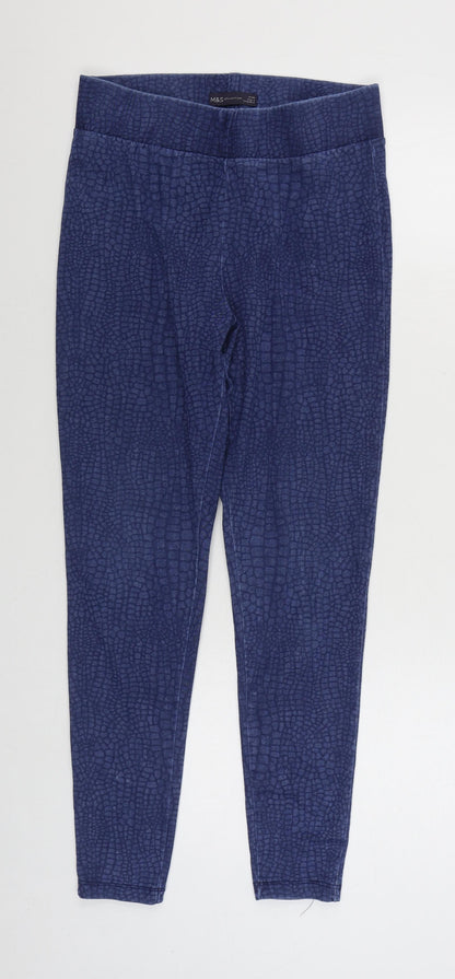 Marks & Spencer Womens Blue  Polyester Jegging Jeans Size 10 L28 in Regular