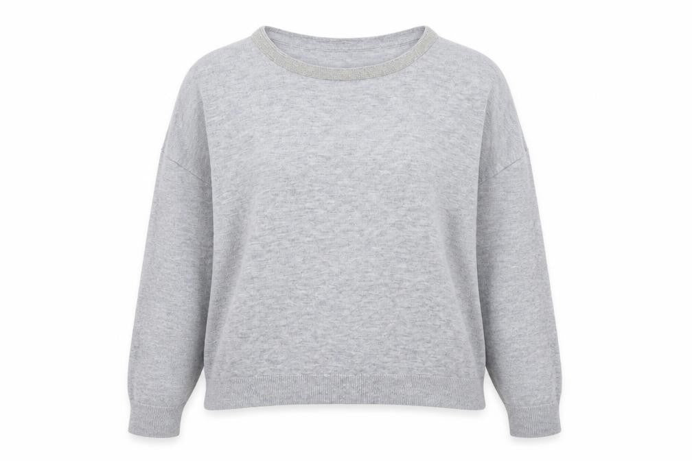 Topshop Womens Grey Round Neck  Polyester Pullover Jumper Size 8