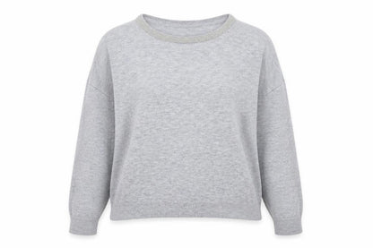 Topshop Womens Grey Round Neck  Polyester Pullover Jumper Size 8
