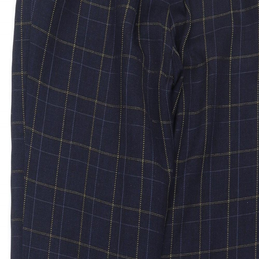 Damart Womens Blue Plaid Polyester Trousers  Size S L26 in Regular