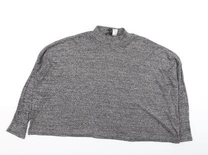 Divided Womens Grey High Neck  Polyester Pullover Jumper Size L