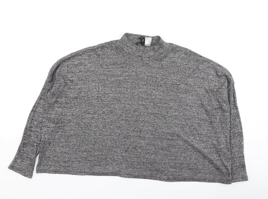 Divided Womens Grey High Neck  Polyester Pullover Jumper Size L
