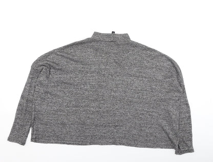 Divided Womens Grey High Neck  Polyester Pullover Jumper Size L