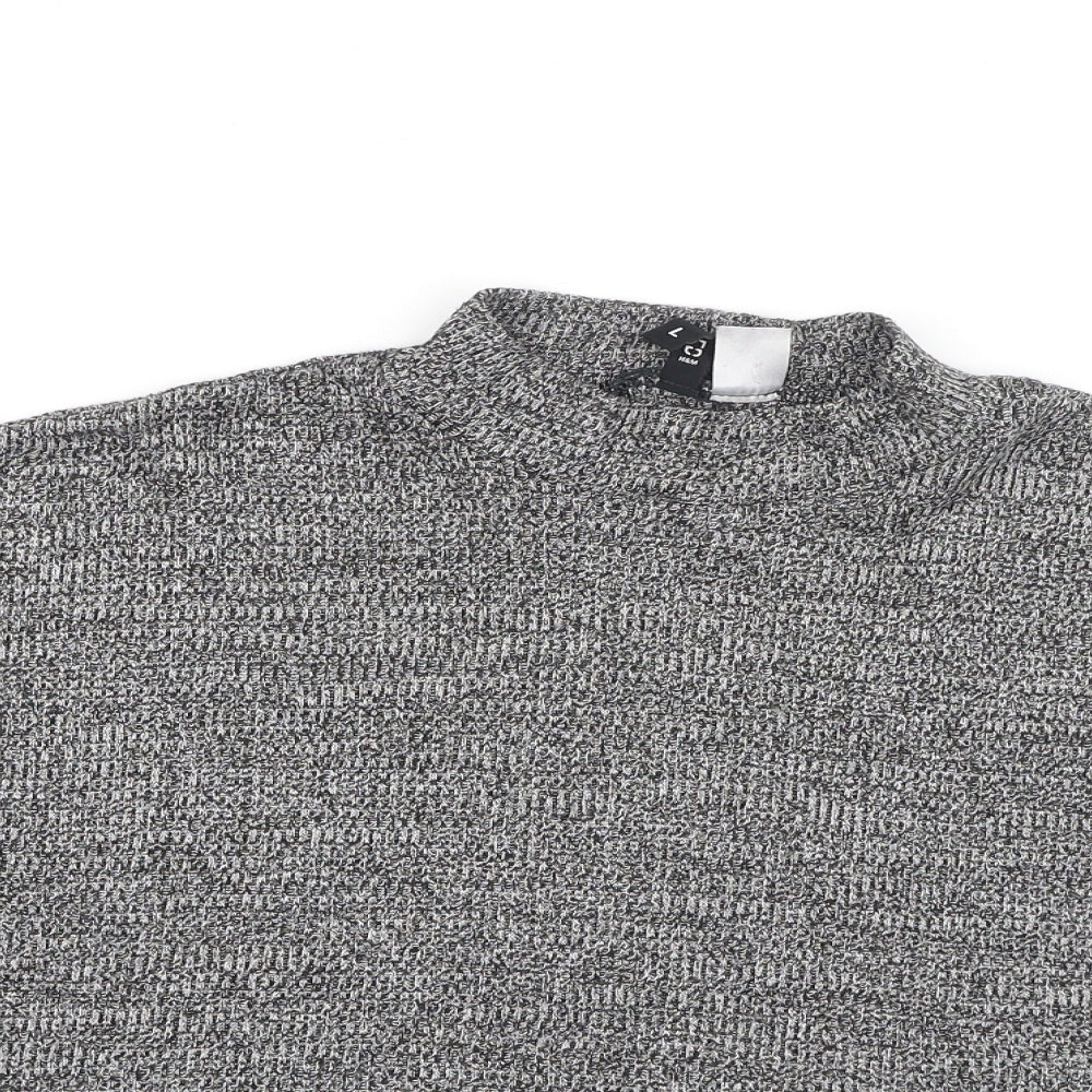 Divided Womens Grey High Neck  Polyester Pullover Jumper Size L