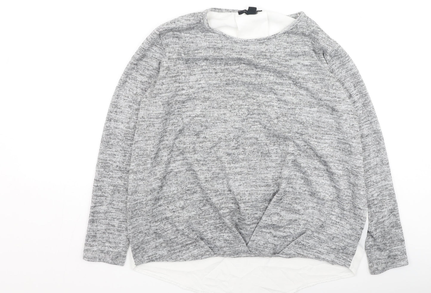Primark Womens Grey Round Neck  Polyester Pullover Jumper Size 10