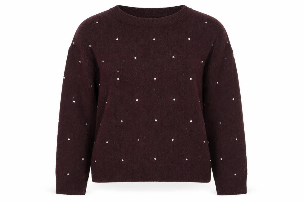 H&M Womens Purple Round Neck  Acrylic Henley Jumper Size S