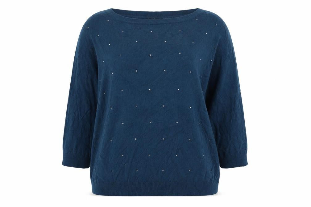 Debenhams Womens Green Round Neck  Viscose Pullover Jumper Size 18