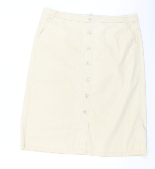 Gerry Weber Womens Beige  Cotton A-Line Skirt Size 38