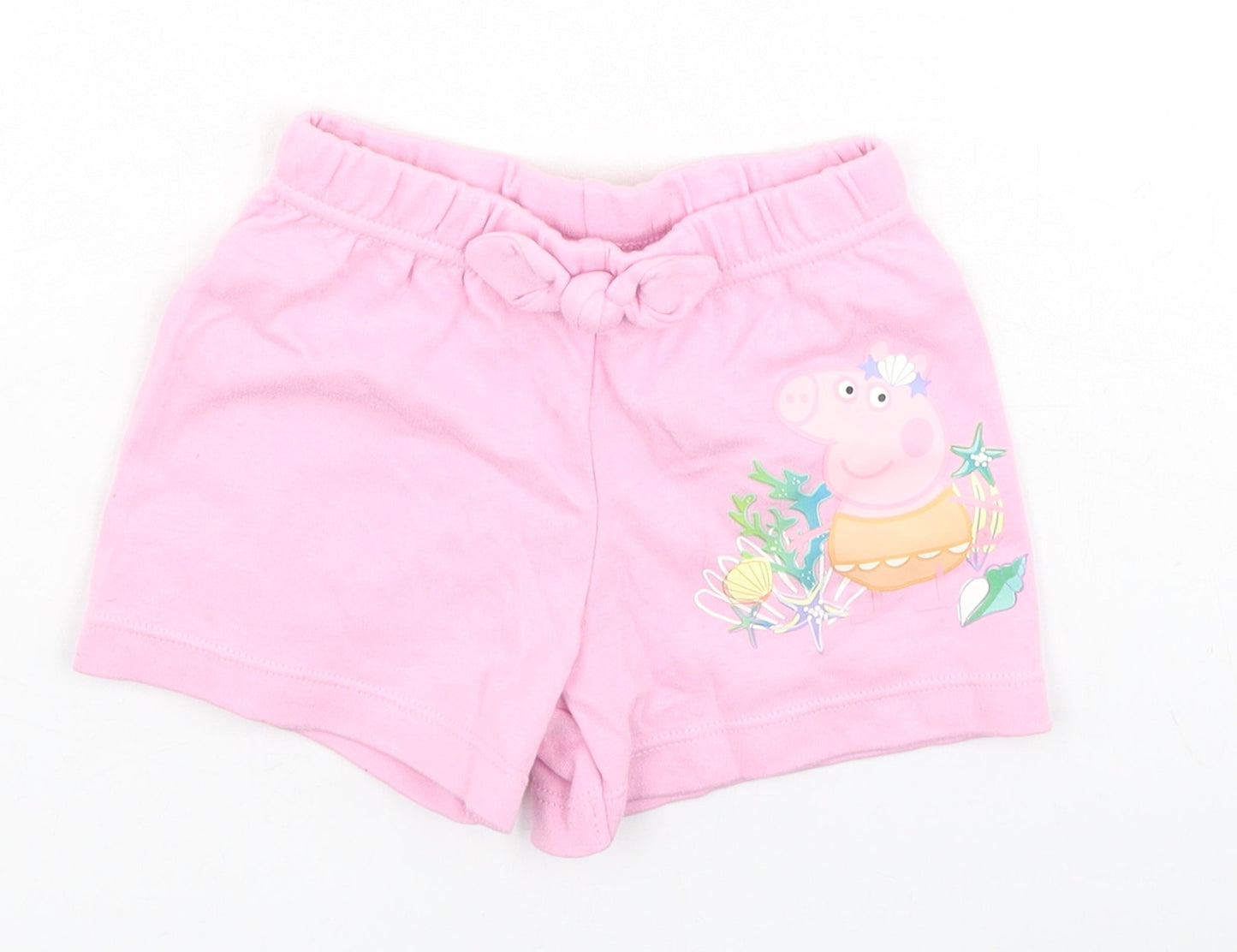 George  Girls Pink  Cotton Cropped Leggings Size 9-12 Months   - Peppa pig