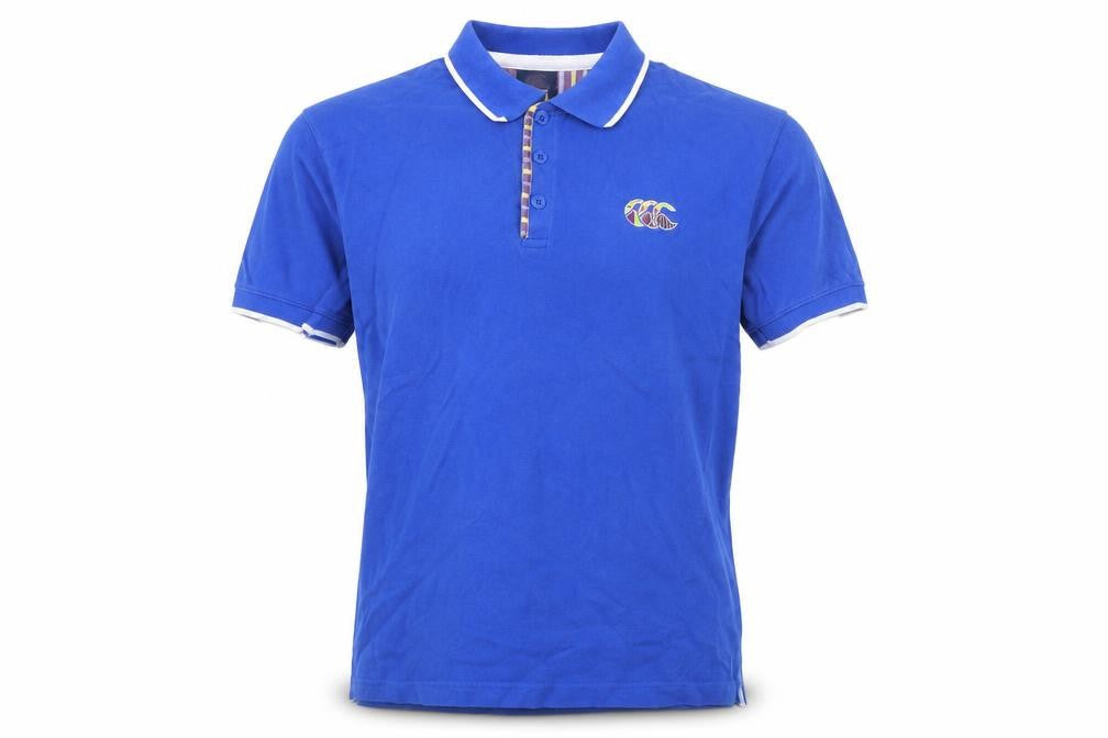 Canterbury Mens Blue  Cotton  Polo Size S Collared