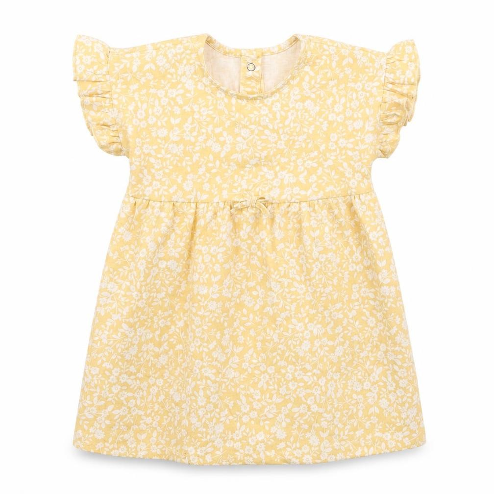 George  Girls Yellow Fair Isle Cotton Fit & Flare  Size 9-12 Months  Round Neck