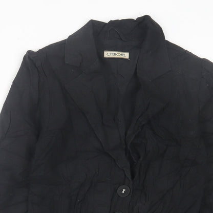 Cherokee Womens Black   Jacket Blazer Size 8  Button