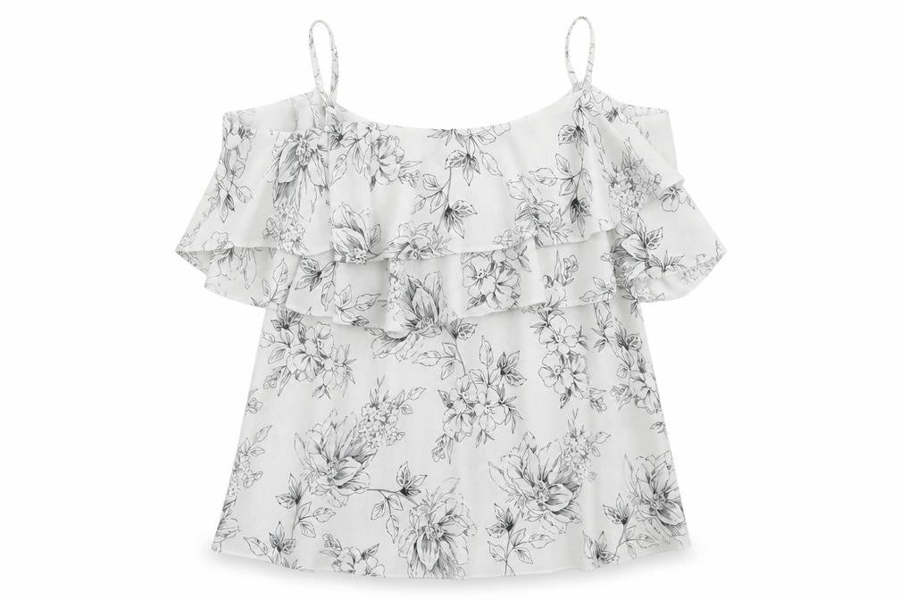 Atmosphere Womens Grey Floral Polyester Basic Tank Size 8 Scoop Neck