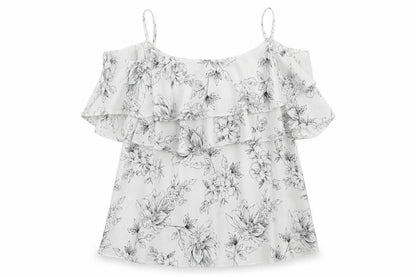 Atmosphere Womens Grey Floral Polyester Basic Tank Size 8 Scoop Neck
