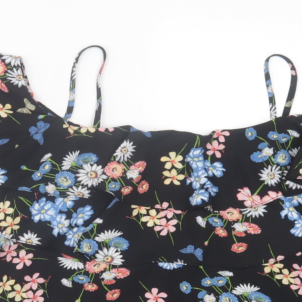 Atmosphere Womens Multicoloured Floral Polyester Basic Tank Size 8 Scoop Neck