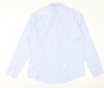 Preloved H&M Mens Blue  Cotton  Button-Up Size XL Collared Button - Back