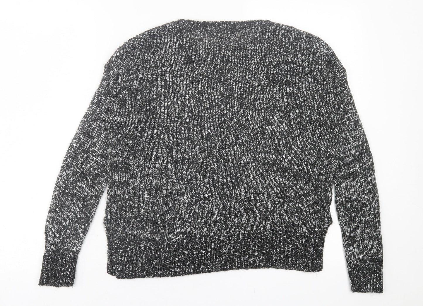 New Look Womens Black Crew Neck  Acrylic Pullover Jumper Size M