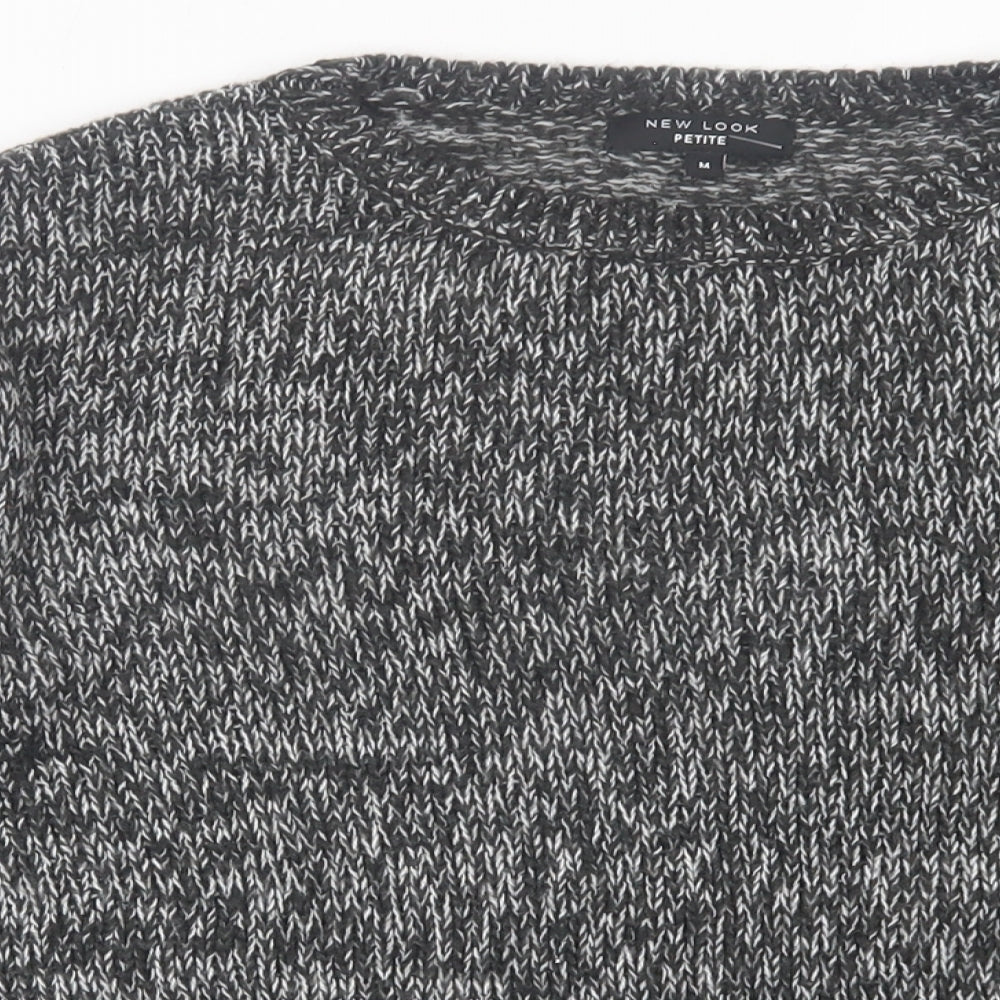 New Look Womens Black Crew Neck  Acrylic Pullover Jumper Size M