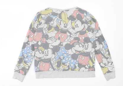 Preloved Disney Womens Multicoloured Geometric Polyester Pullover Sweatshirt Size 14  Pullover - Mickey Mouse & Friends - Back