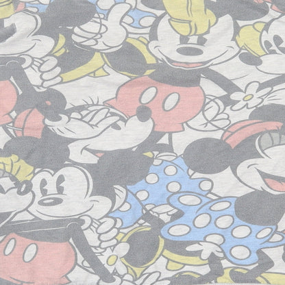 Preloved Disney Womens Multicoloured Geometric Polyester Pullover Sweatshirt Size 14  Pullover - Mickey Mouse & Friends - Label