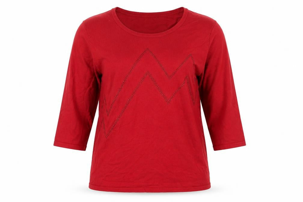 Anna Rose  Womens Red Crew Neck  Viscose Pullover Jumper Size XL
