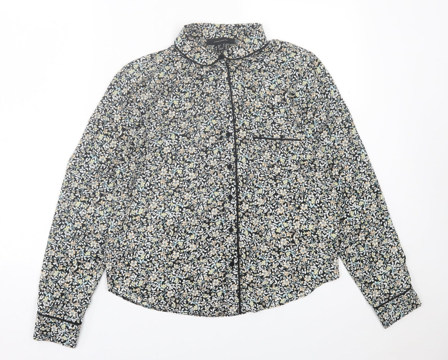 Atmosphere Womens Multicoloured Floral Polyester Basic Button-Up Size 10 Collared
