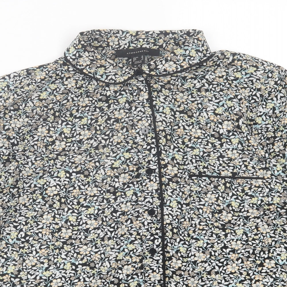 Atmosphere Womens Multicoloured Floral Polyester Basic Button-Up Size 10 Collared