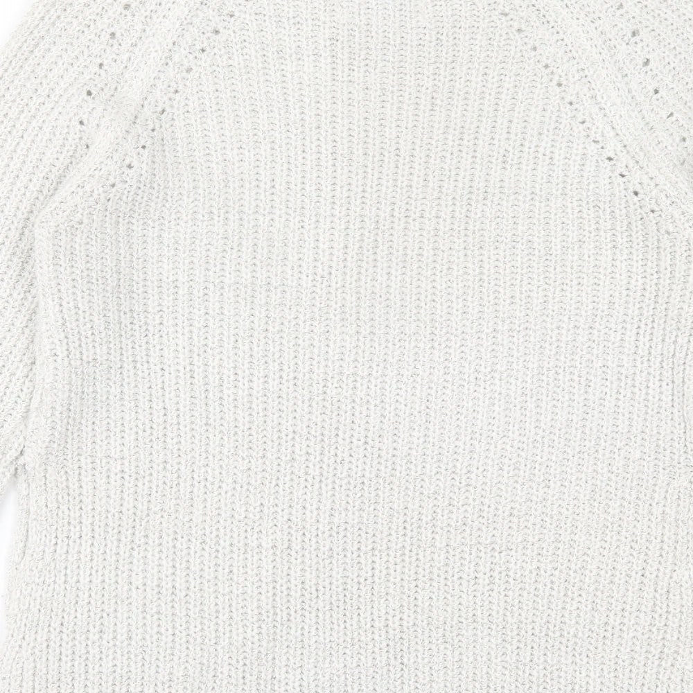 Papaya Womens Grey Crew Neck  Acrylic Pullover Jumper Size S