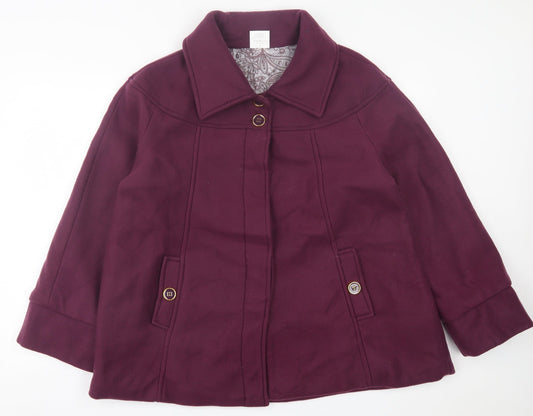 Anne De Lancay Womens Pink   Overcoat Coat Size 18  Button