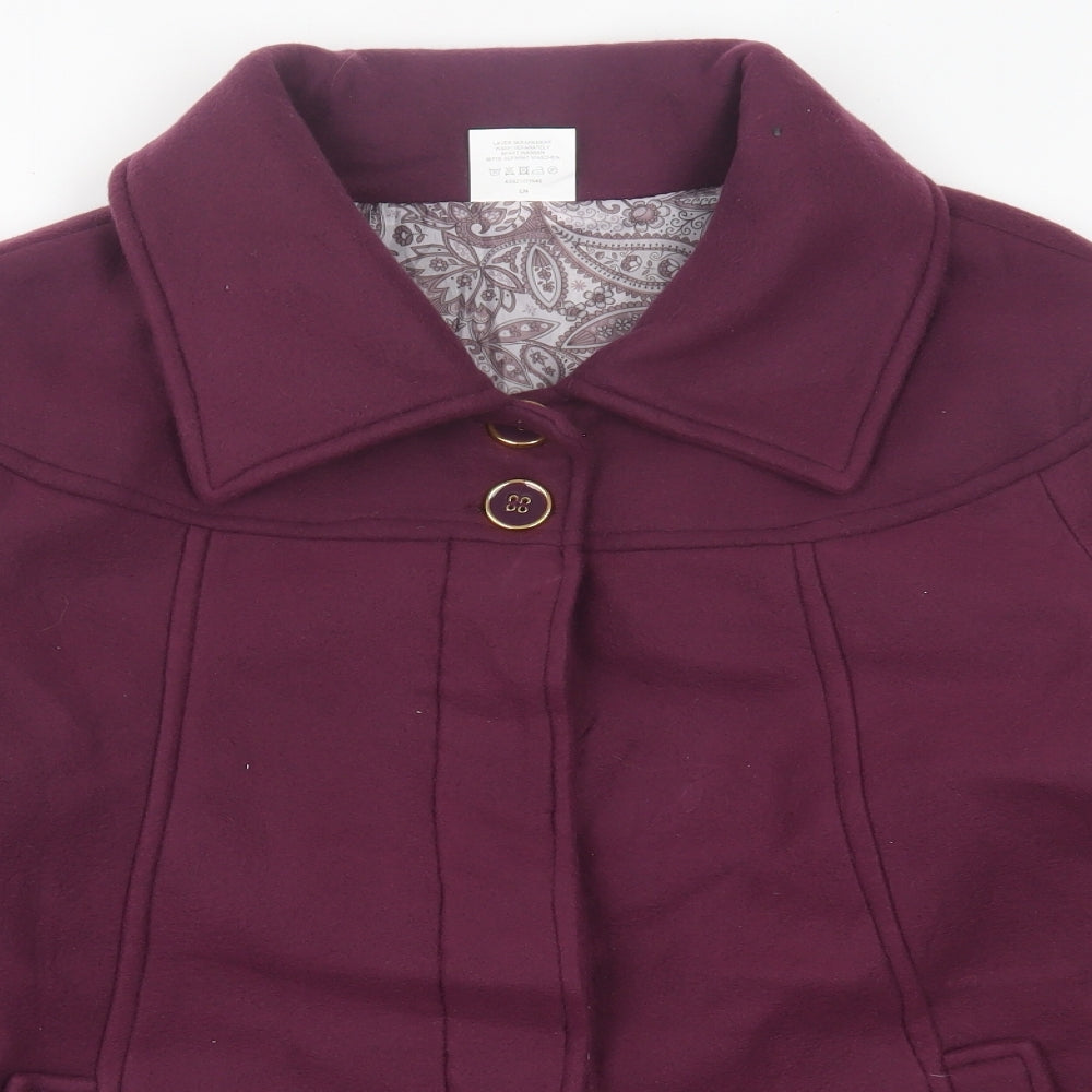 Anne De Lancay Womens Pink   Overcoat Coat Size 18  Button