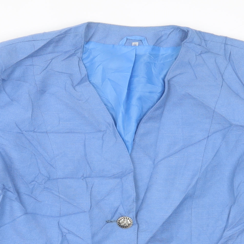 Preworn Womens Blue   Jacket Blazer Size 14  Button
