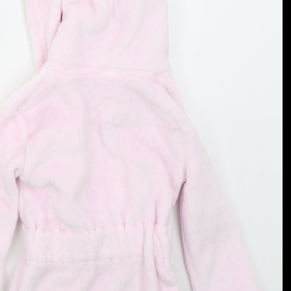 CBG Girls Pink Solid Polyester Kimono Robe Size 9-12 Months  Tie - Tatty Teddy
