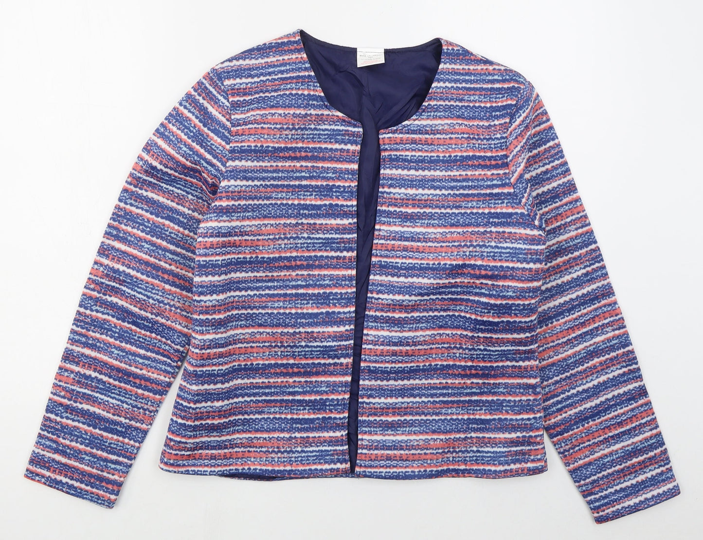 Anne De Lancay Womens Blue Geometric  Jacket  Size S