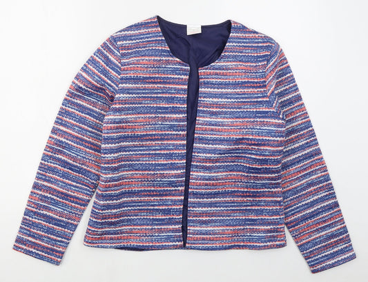 Anne De Lancay Womens Blue Geometric  Jacket  Size S