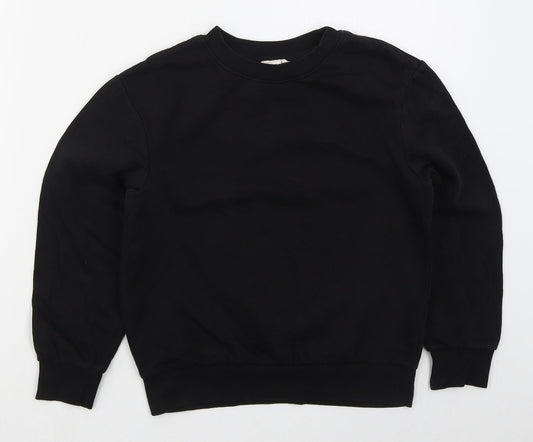 H&M Boys Black  Cotton Pullover Sweatshirt Size 9-10 Years  Pullover