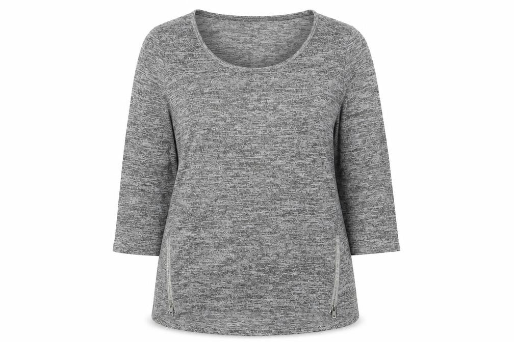 Papaya Womens Grey  Polyester Basic T-Shirt Size M Round Neck