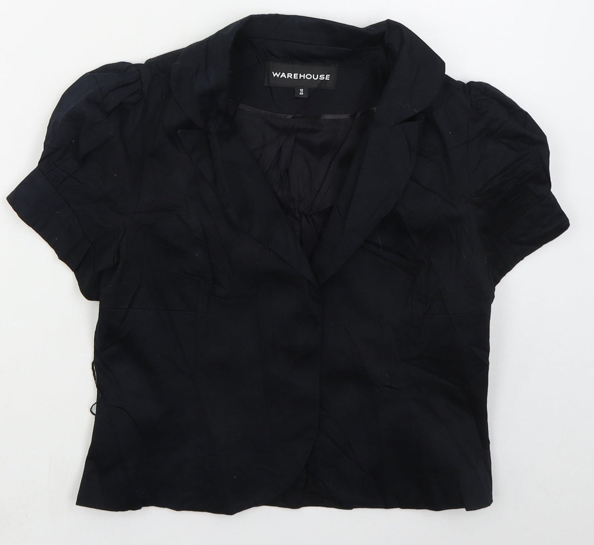 Warehouse Womens Black   Jacket  Size 12  Button