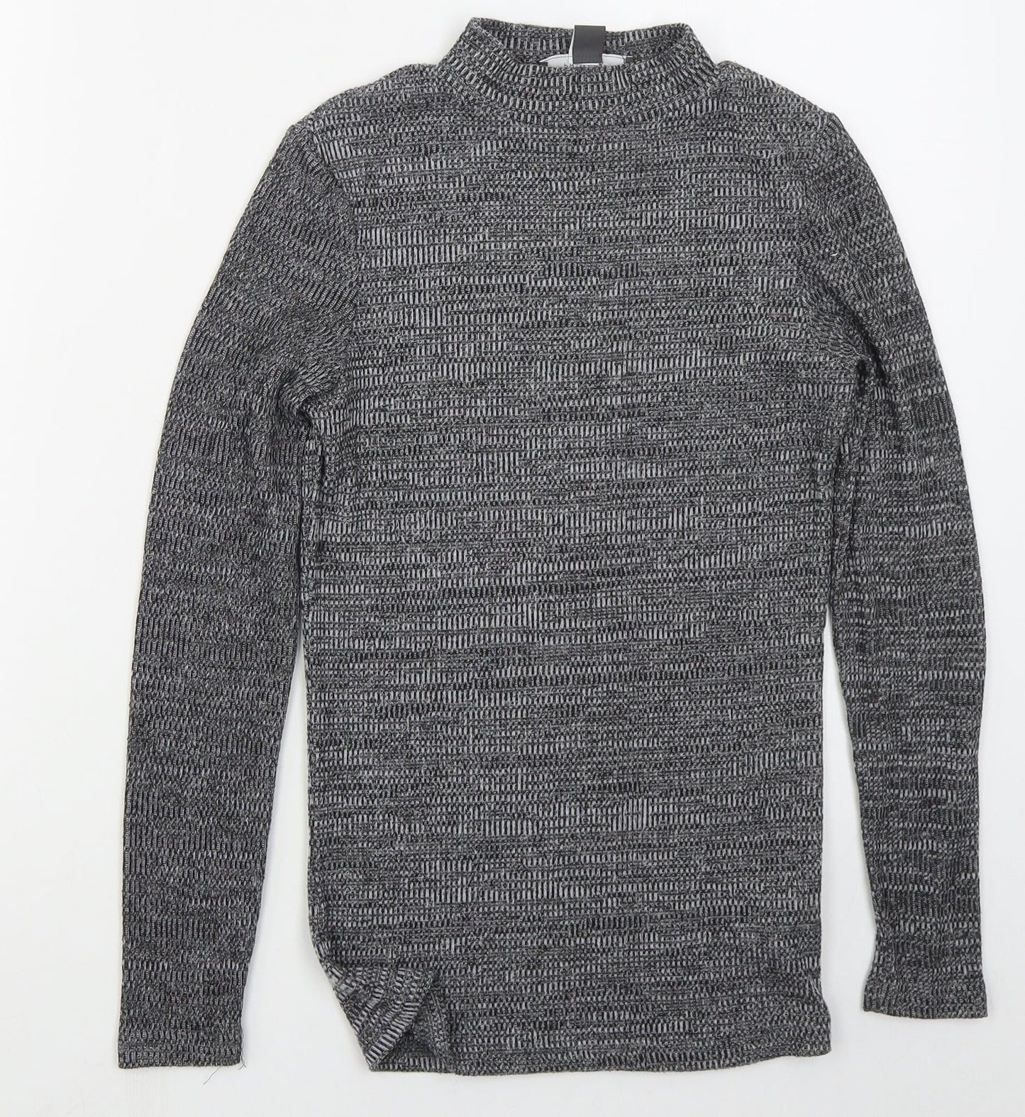 Primark Womens Grey Mock Neck  Viscose Pullover Jumper Size 10
